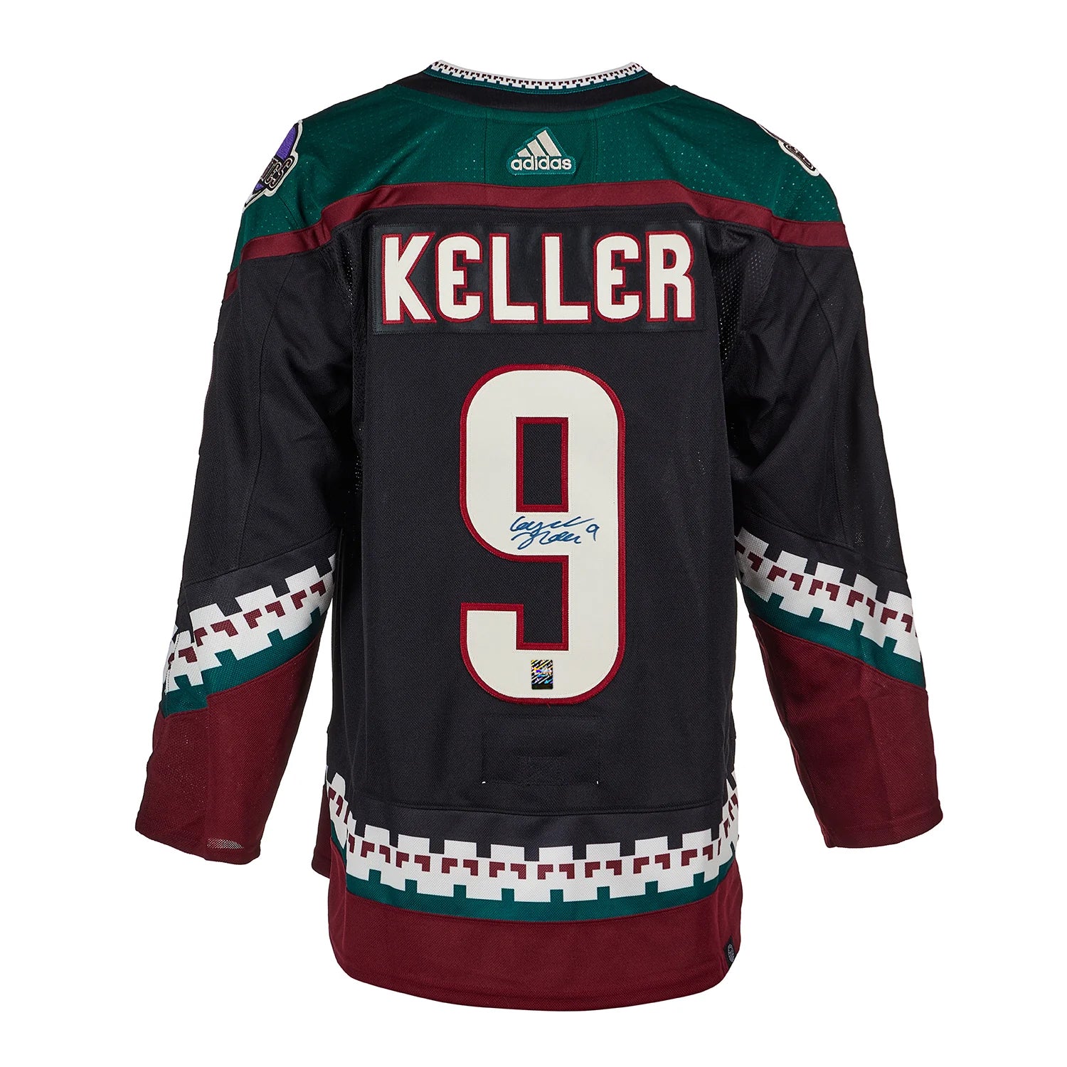 Clayton Keller Signed Arizona Coyotes Adidas Pro Kachina Black