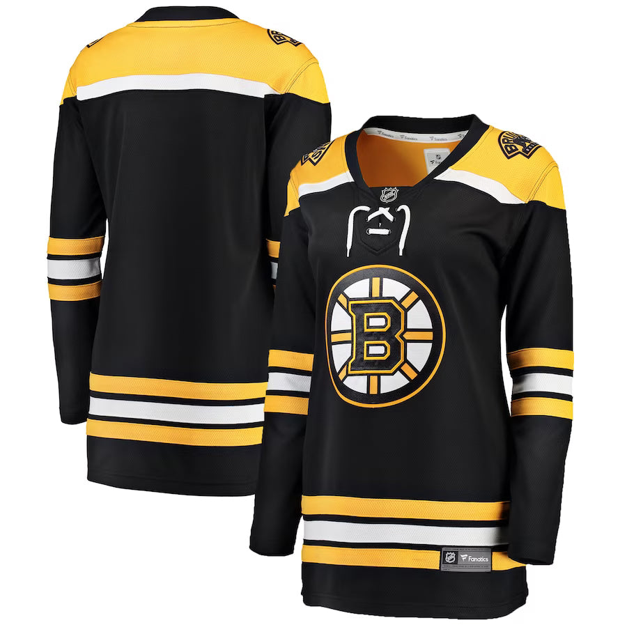 Camiseta de local de Fanatics Breakaway de la NHL de los Boston Bruins para mujer