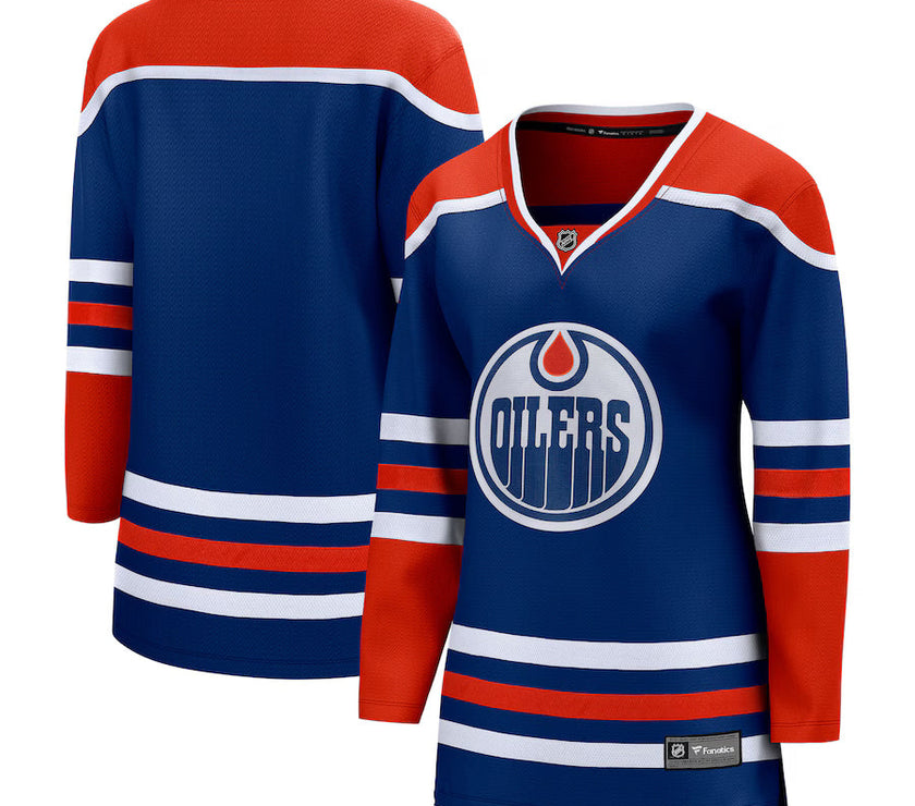 Women's Edmonton Oilers NHL Fanatics Breakaway Home Royal Jersey