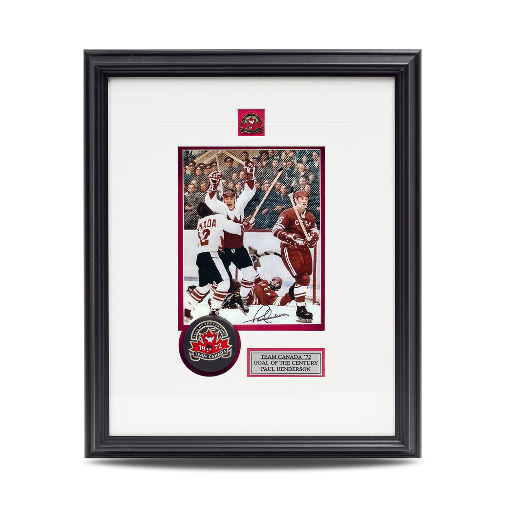 Paul Henderson a signé une photo couleur 8 x 10 « The Goal » avec une rondelle