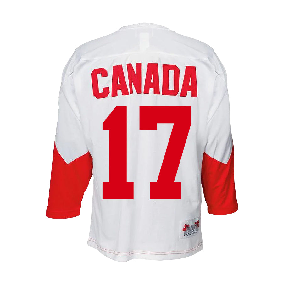 Camiseta de visitante del equipo de Canadá 1972, color blanco