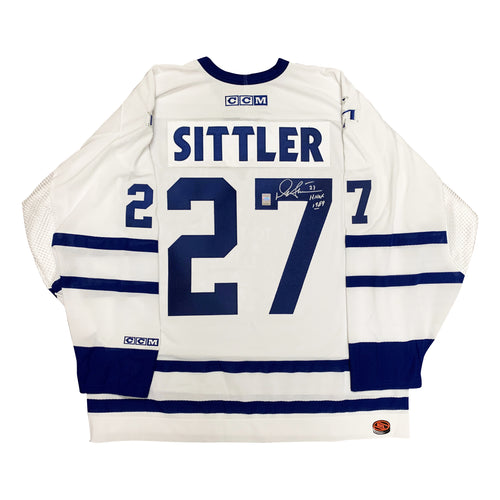 Camiseta de visitante del CCM de los Toronto Maple Leafs firmada por Darryl Sittler