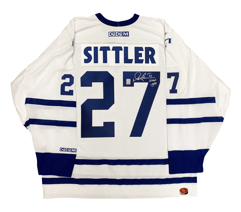 Camiseta de visitante del CCM de los Toronto Maple Leafs firmada por Darryl Sittler