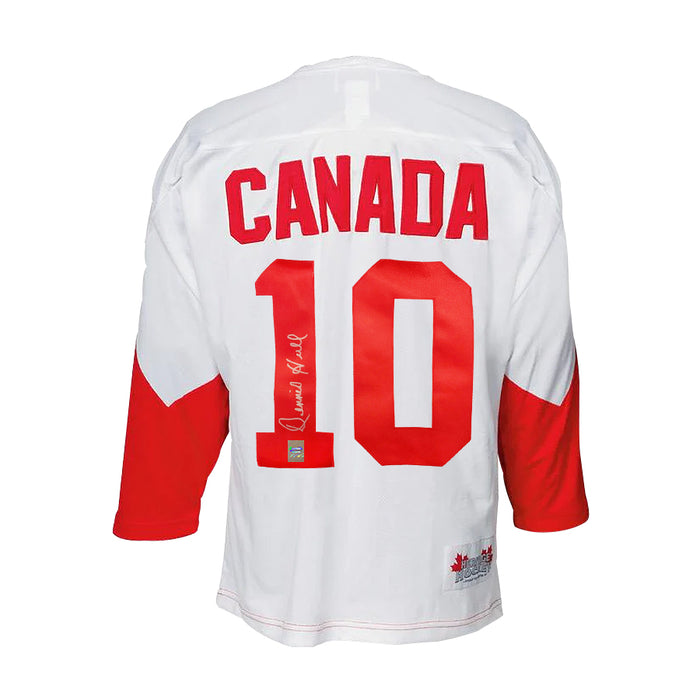 Camiseta de la Summit Series 1972 del equipo de Canadá firmada por Dennis Hull