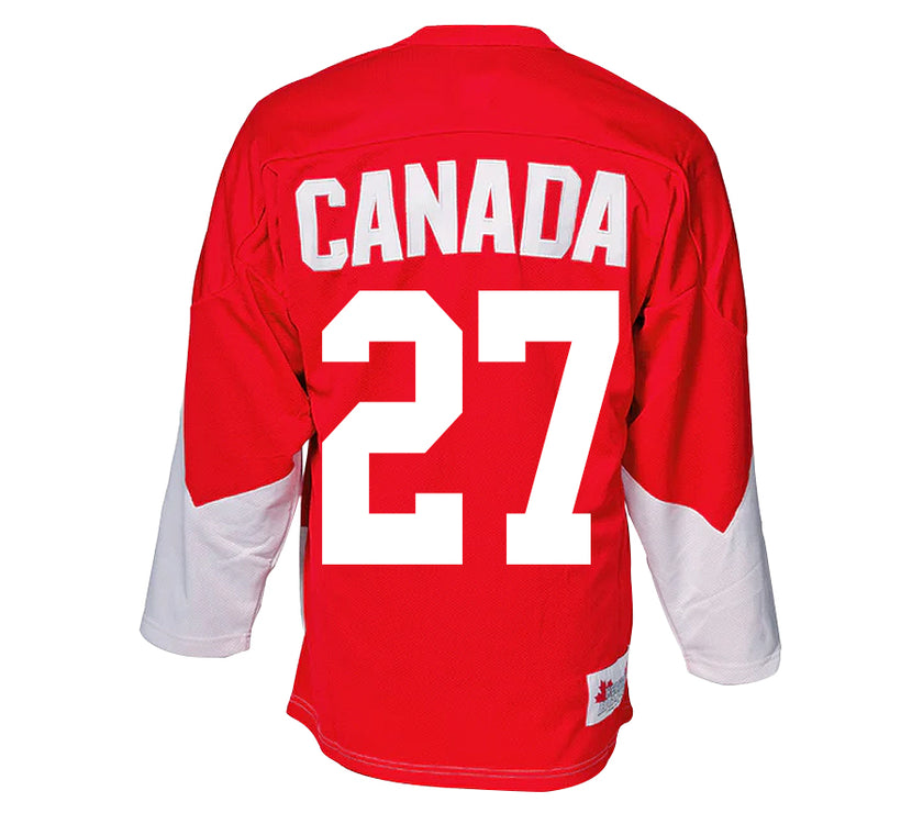 Camiseta de visitante del equipo de Canadá 1972, color blanco