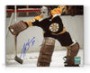 Gerry Cheevers Signed Boston Bruins Goalie Action 8X10 Photo