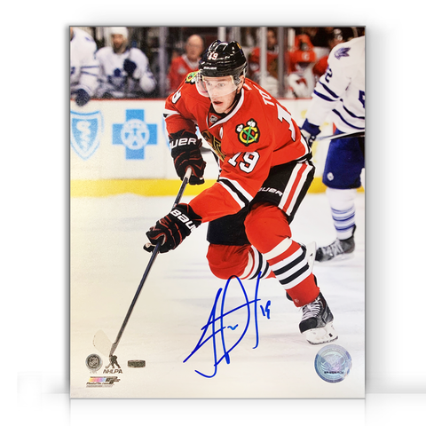 Photo signée par Jonathan Toews des Blackhawks de Chicago 8 x 10