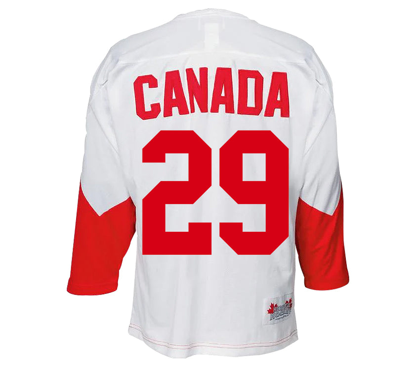 Camiseta de visitante del equipo de Canadá 1972, color blanco
