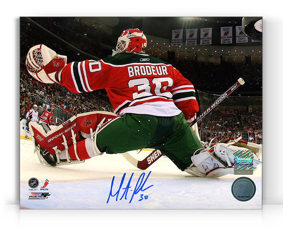 Martin Brodeur Signed New Jersey Devils Net Cam 8X10 Photo