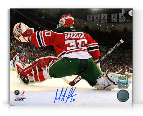 Photo signée par Martin Brodeur des Devils du New Jersey Net Cam 8X10