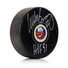 Mike Bossy Signed New York Islanders Puck with HOF Note