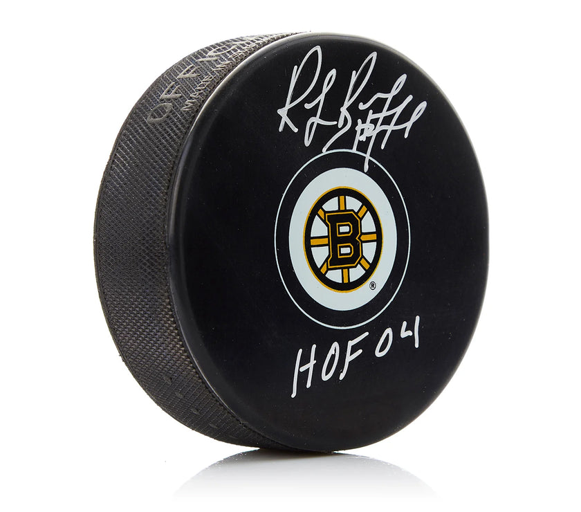 Ray Bourque Signed Boston Bruins Puck with HOF Note