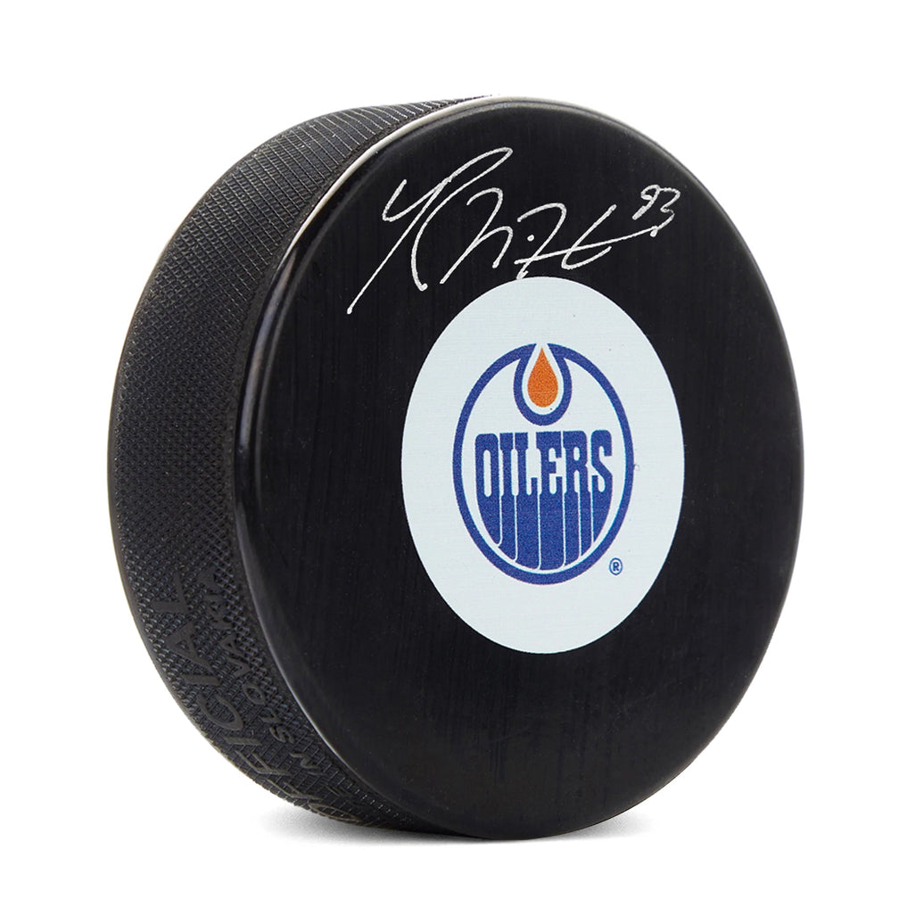 Ryan Nugent-Hopkins Signed Edmonton Oilers Puck - Heritage Hockey™