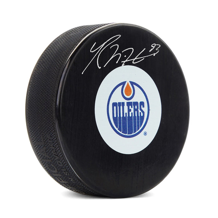 Ryan Nugent-Hopkins Signed Edmonton Oilers Puck - Heritage Hockey™
