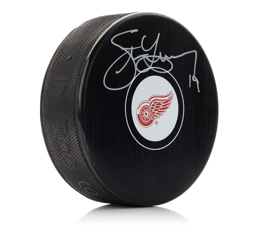 Steve Yzerman Signed Detroit Red Wings Puck