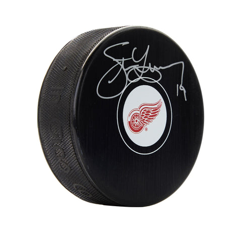 Steve Yzerman Signed Detroit Red Wings Puck