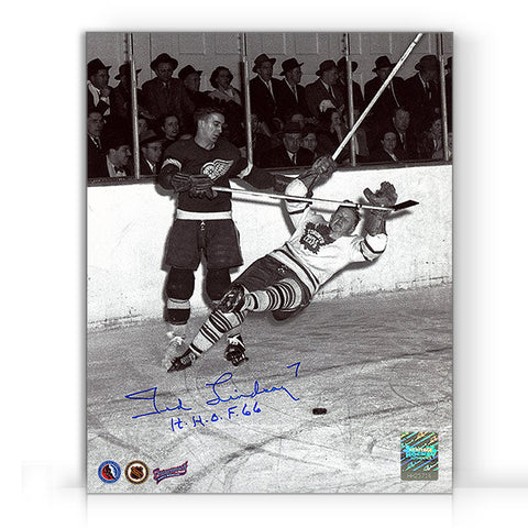Ted Lindsay Signed Detroit Red Wings Hit 8X10 Photo