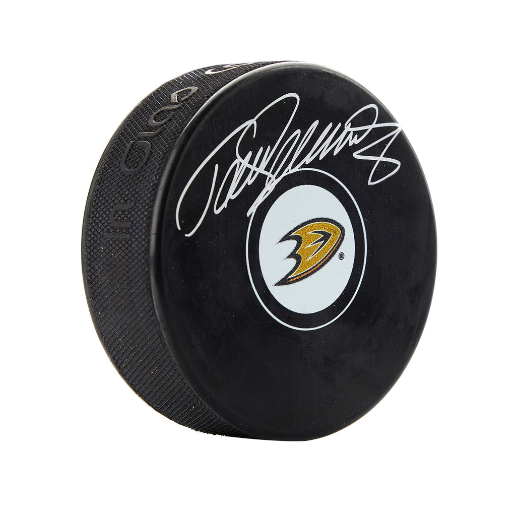 Sign Puck Teemu Selanne Signed Anaheim Ducks Puck | Heritage Hockey™
