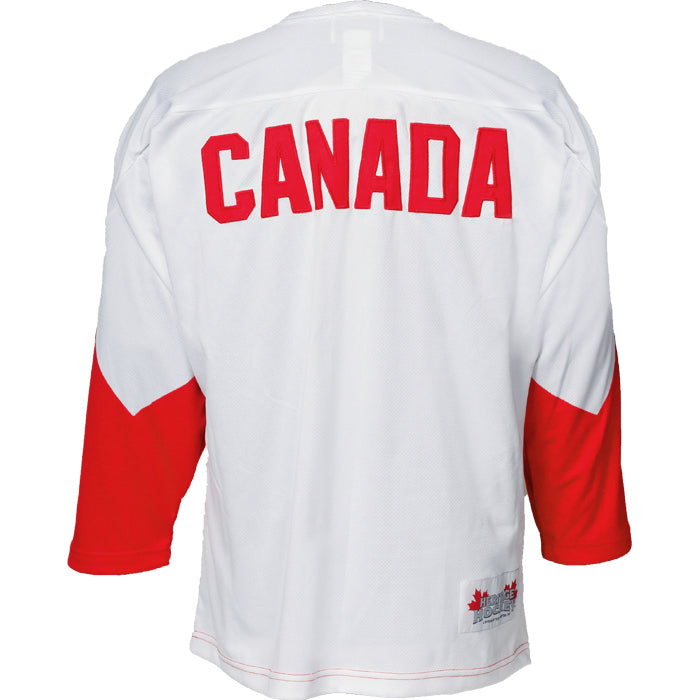 Multi-Signed Team Canada 1972 Summit Series Away White Jersey - 14 Signatures - Heritage Hockey™