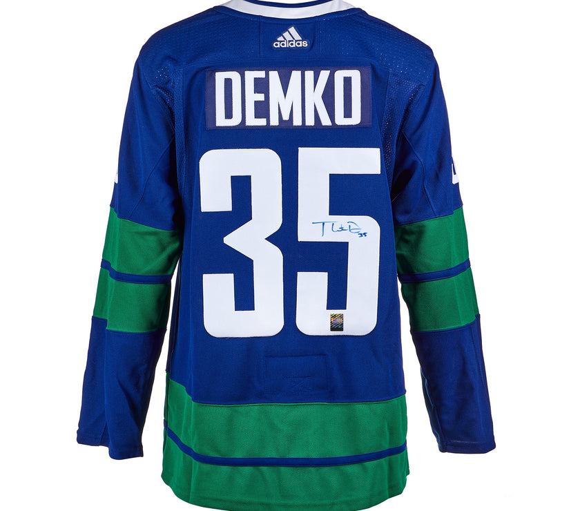 Camiseta Adidas Pro de los Vancouver Canucks firmada por Thatcher Demko