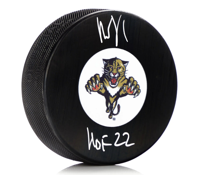 Roberto Luongo Signed Florida Panthers Vintage Puck with HOF Note