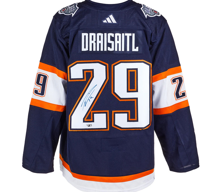 Leon Draisaitl Signed Edmonton Oilers Adidas Pro Reverse Retro 2.0 Navy Jersey