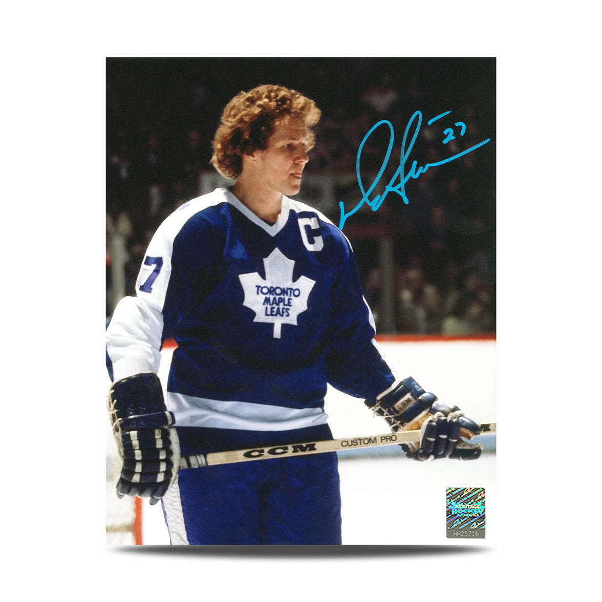 Fotografía de 8 x 10 firmada por Darryl Sittler, capitán de los Toronto Maple Leafs