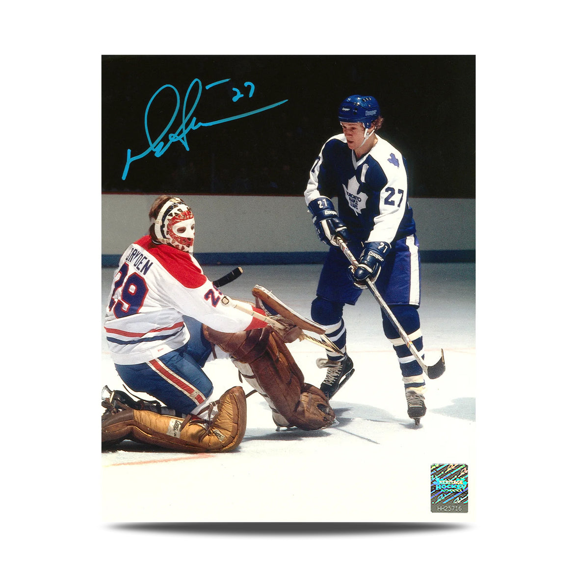 Fotografía de 8 x 10 firmada por Darryl Sittler, capitán de los Toronto Maple Leafs