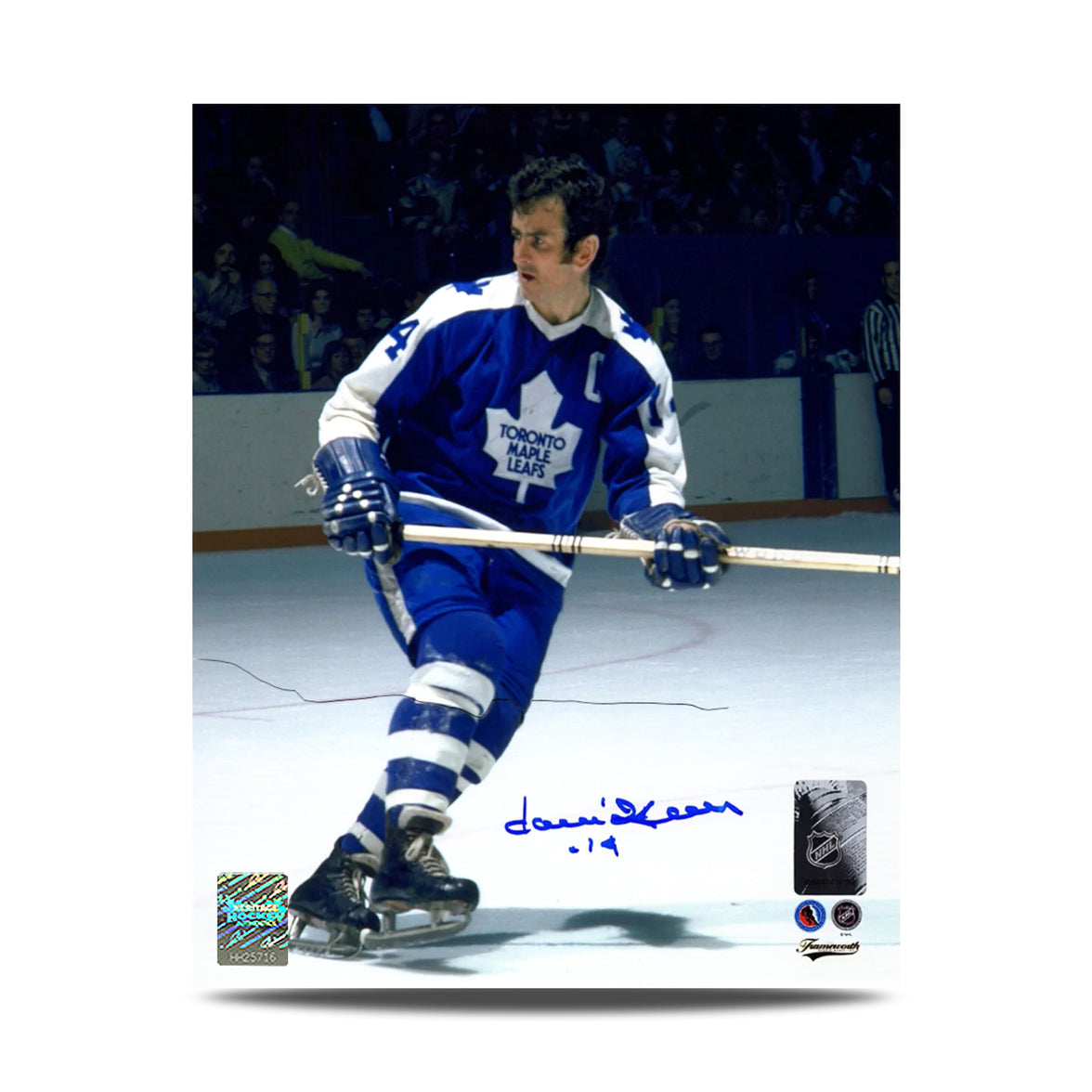 Foto de 8 x 10 de Focus firmada por Dave Keon de Toronto Maple Leafs