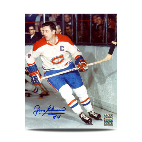 Jean Beliveau Signed Montreal Canadiens Action 8X10 Photo