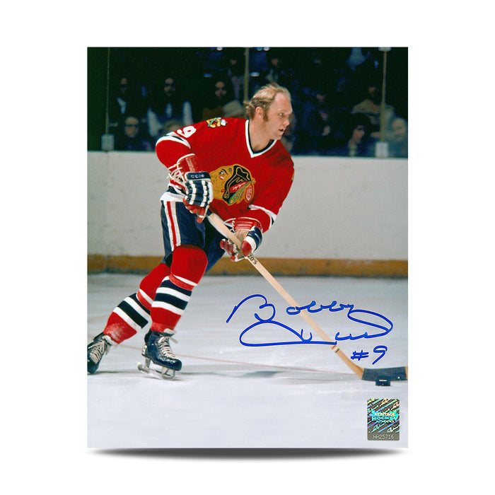 Bobby Hull firmó una foto de acción de 8 x 10 de los Chicago Blackhawks