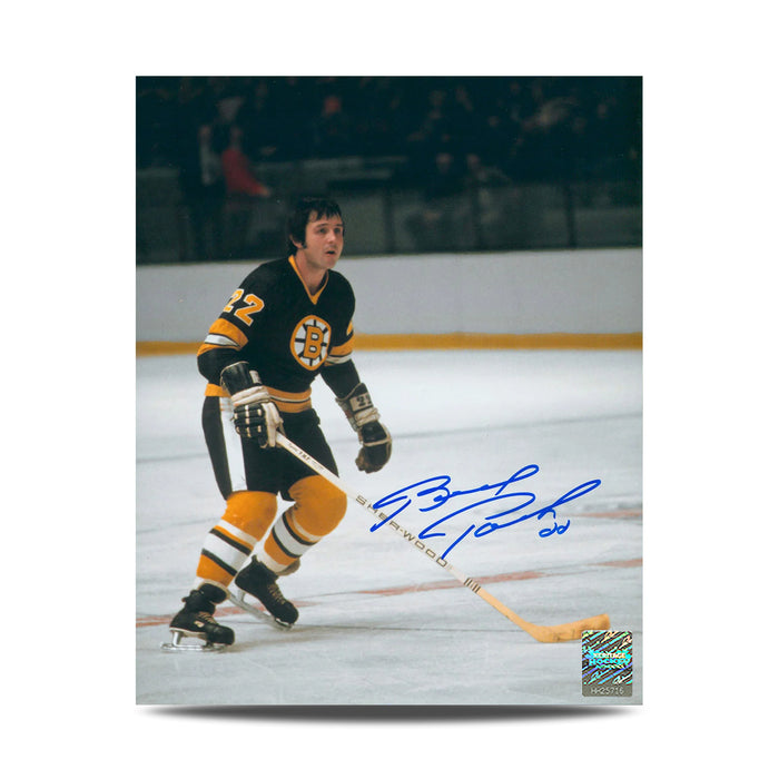 Fotografía de 8 x 10 firmada por Gerry Cheevers, portero de los Boston Bruins