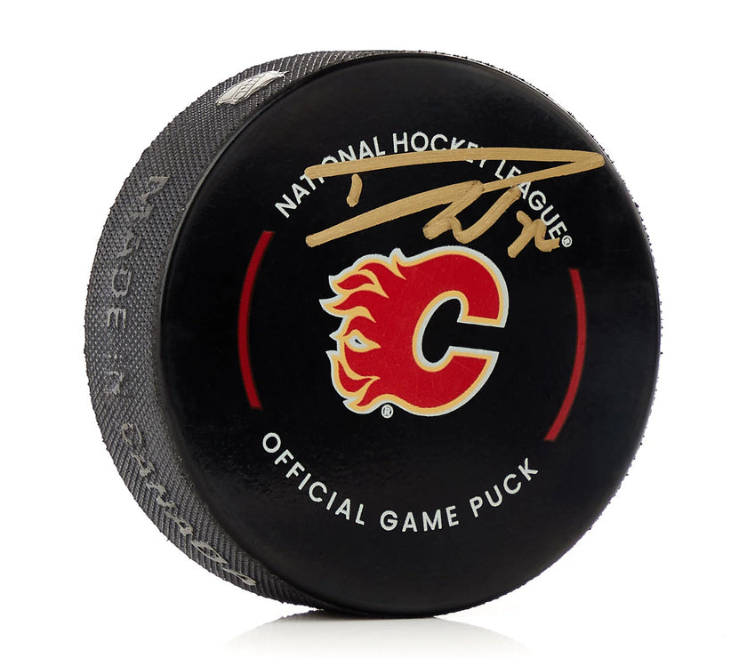Dustin Wolf Signed Calgary Flames Official Game Puck