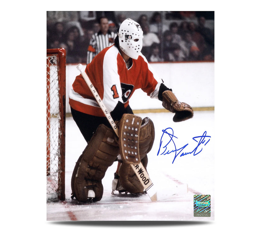 Bernie Parent a signé une photo ciblée des Flyers de Philadelphie 8 x 10