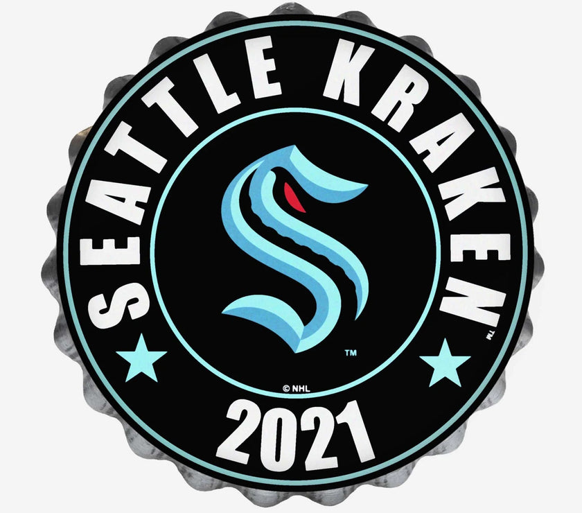 Seattle Kraken NHL Bottle Cap Wall Logo