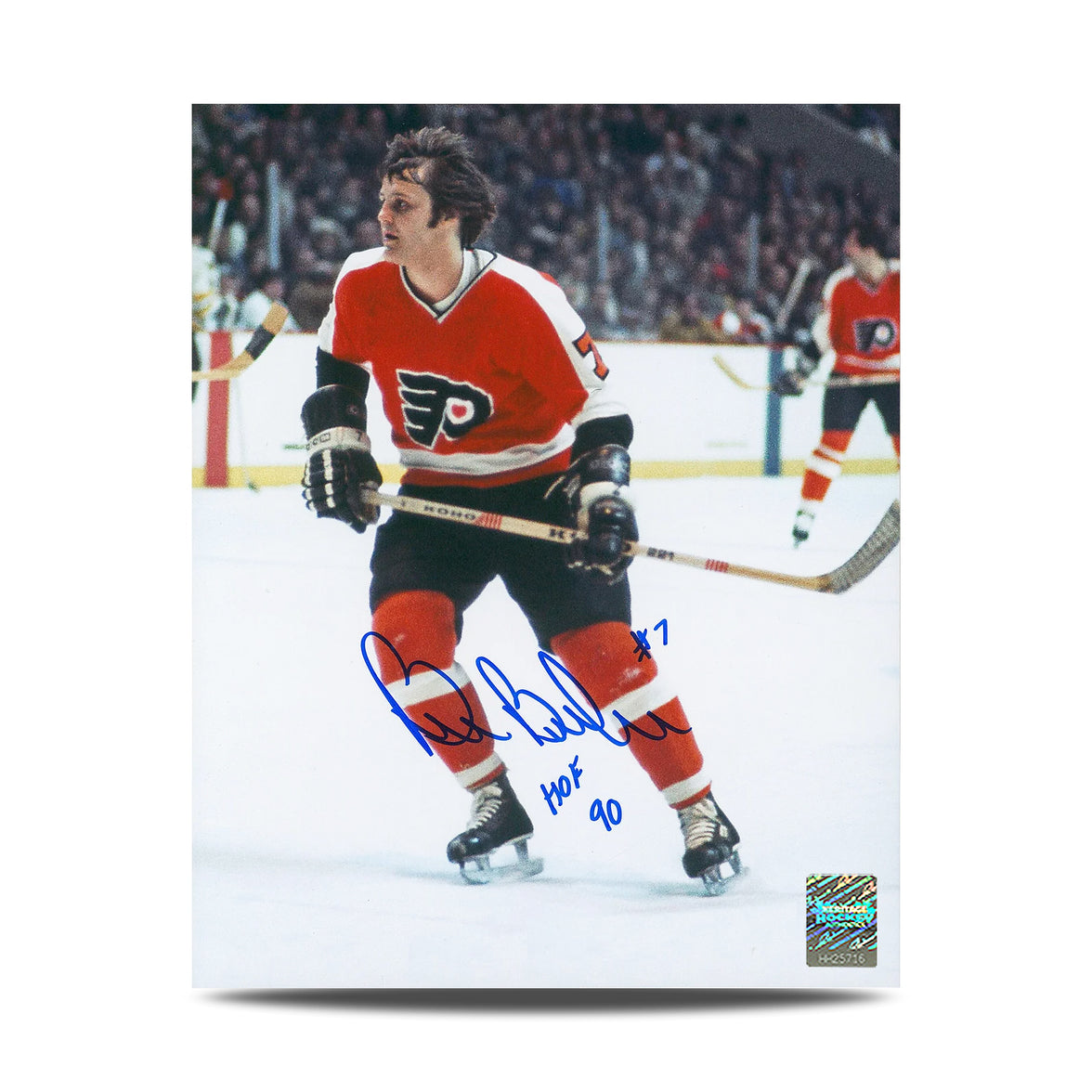 Bill Barber a signé une photo d'action des Flyers de Philadelphie 8 x 10
