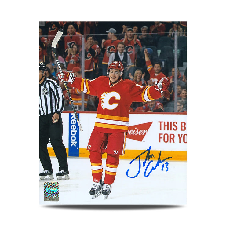 Foto de acción de 8 x 10 firmada por Jean Beliveau de los Montreal Canadiens