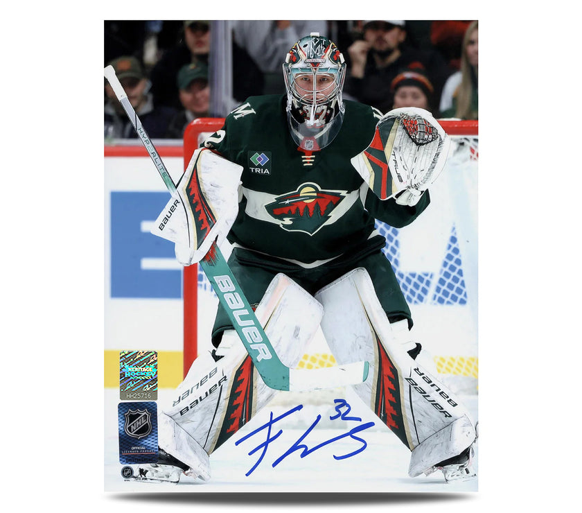 Filip Gustavsson Signed Minnesota Wild Goal Crease 8X10 Photo