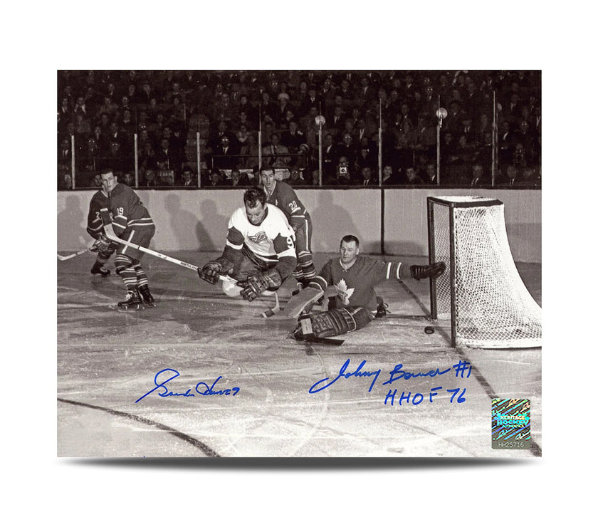 Johnny Bower et Gordie Howe ont signé une photo originale Six Legends 8 x 10