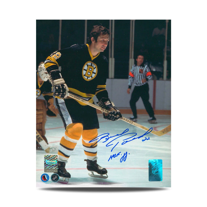 Fotografía de 8 x 10 firmada por Gerry Cheevers, portero de los Boston Bruins