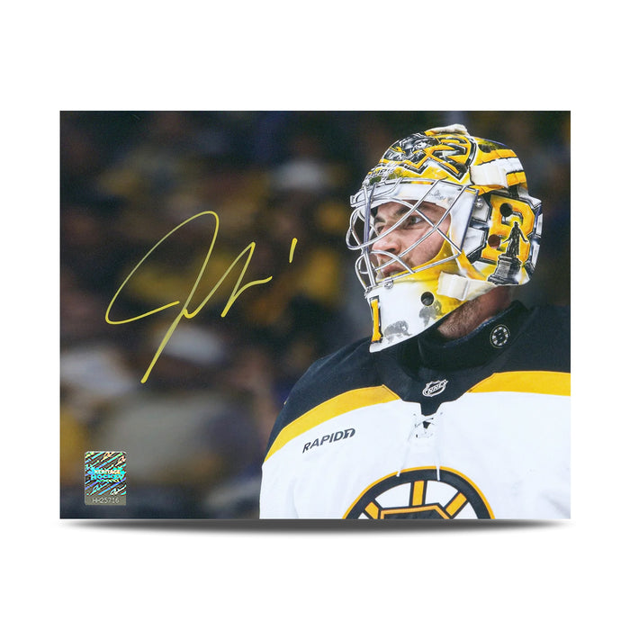 Photo signée par Gerry Cheevers du gardien de but des Bruins de Boston 8 x 10