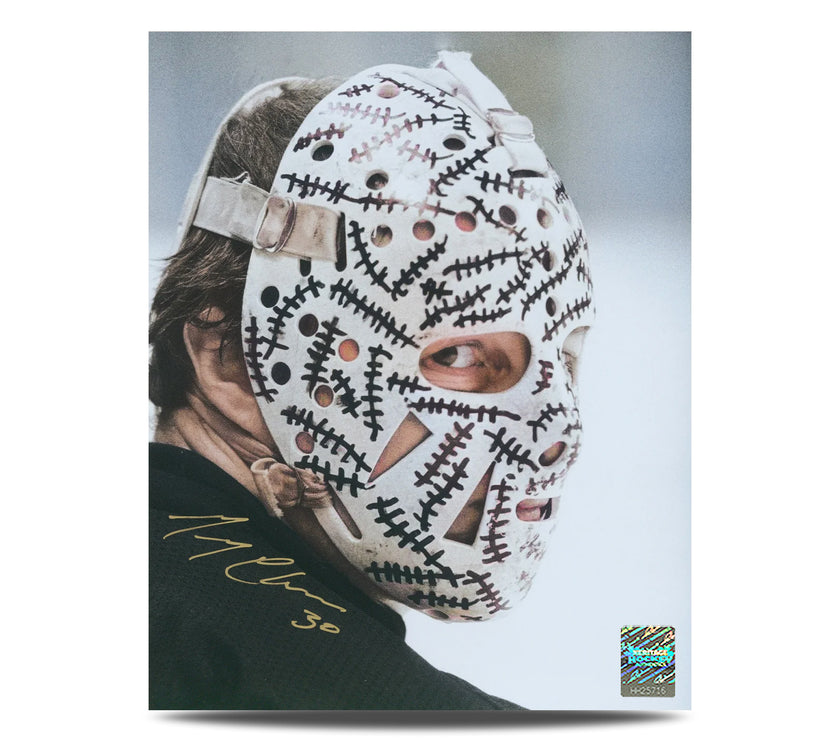 Gerry Cheevers Signed Boston Bruins Mask Close-Up 8X10 Photo