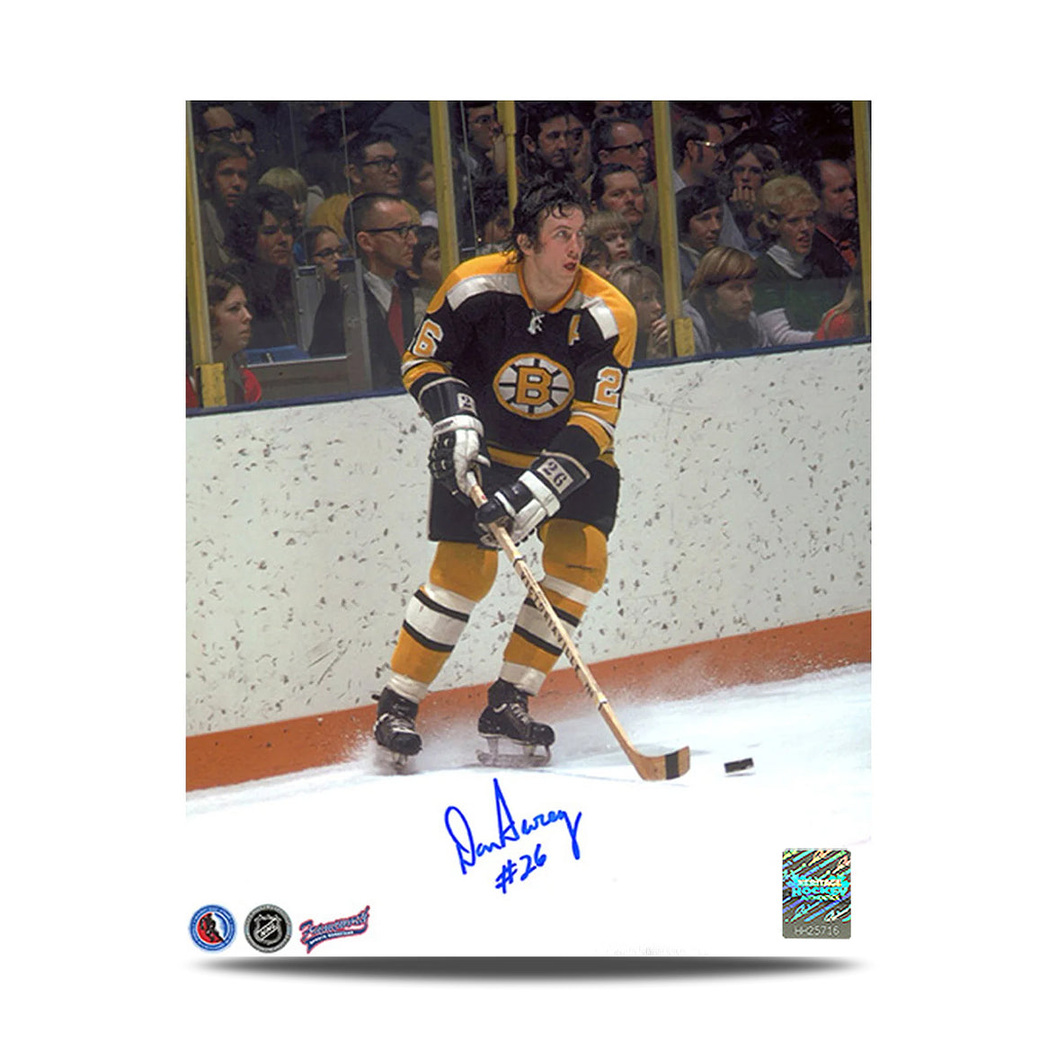 Fotografía de 8 x 10 firmada por Gerry Cheevers, portero de los Boston Bruins