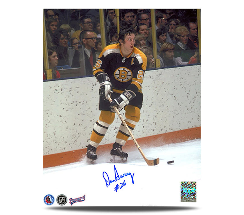 Photo signée par Gerry Cheevers du gardien de but des Bruins de Boston 8 x 10