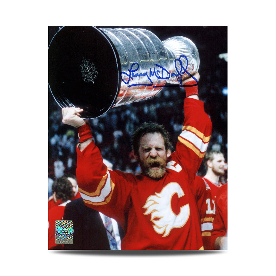 Lanny McDonald Signed Calgary Flames 1989 Stanley Cup Champions 8X10 Photo