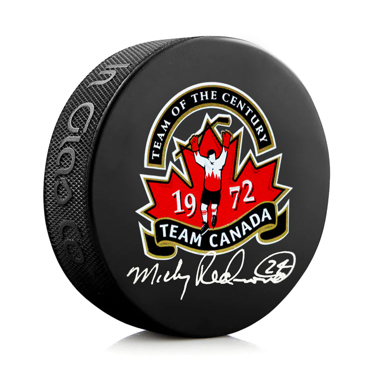 Disco de vinilo firmado por el equipo de Canadá de 1972 de Mickey Redmond
