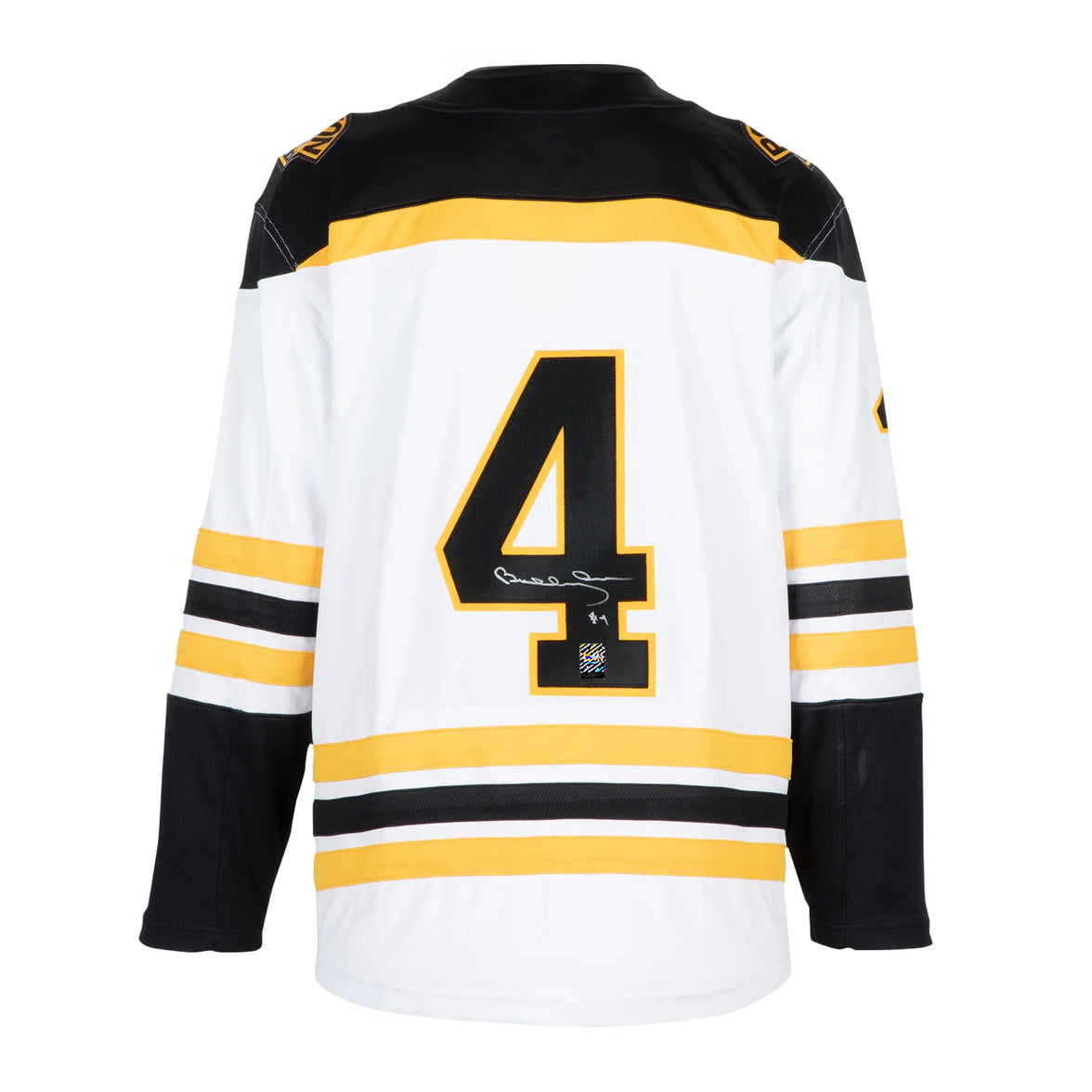 Bobby Orr a signé le maillot Adidas Pro Home des Bruins de Boston