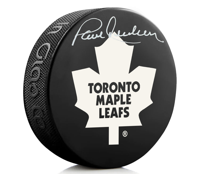 DISCO DE LOS TORONTO MAPLE LEAFS AUTOGRAFIADO POR PAUL HENDERSON