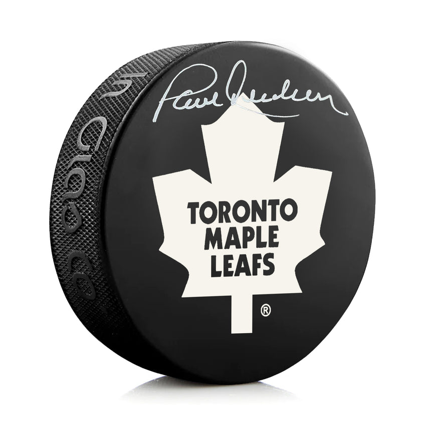 DISCO DE LOS TORONTO MAPLE LEAFS AUTOGRAFIADO POR PAUL HENDERSON