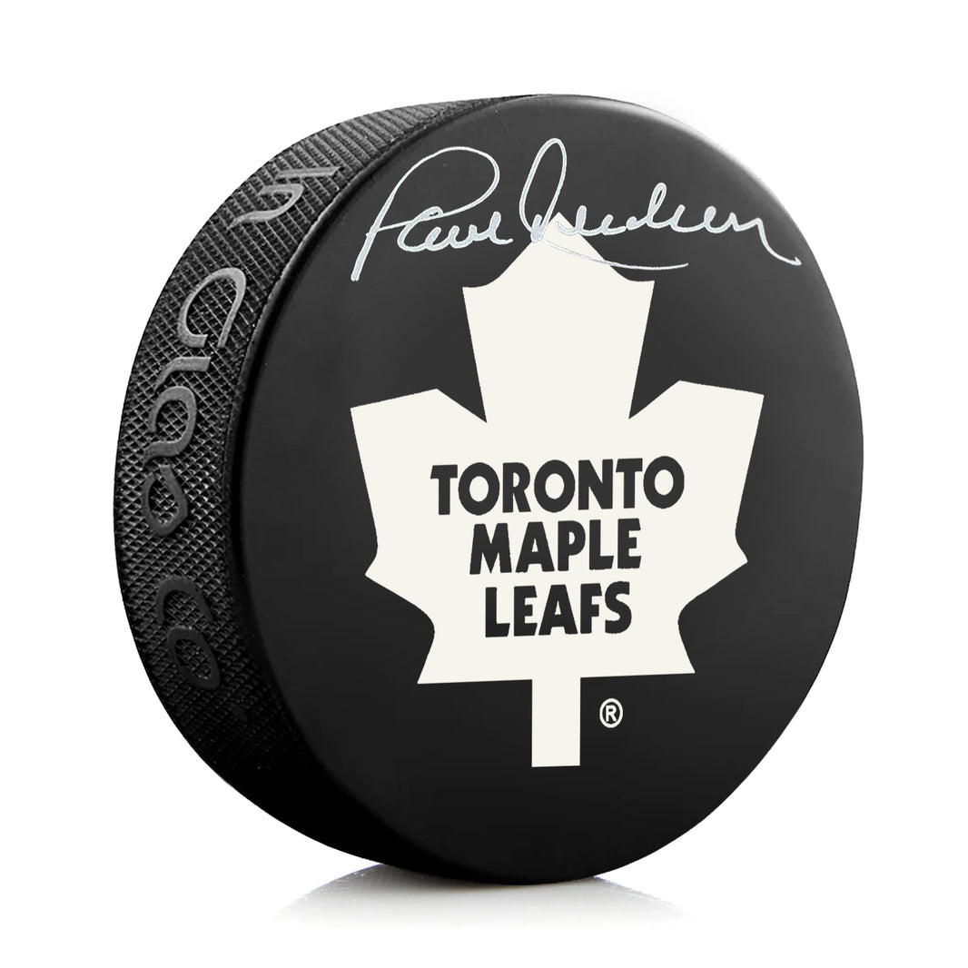 DISCO DE LOS TORONTO MAPLE LEAFS AUTOGRAFIADO POR PAUL HENDERSON
